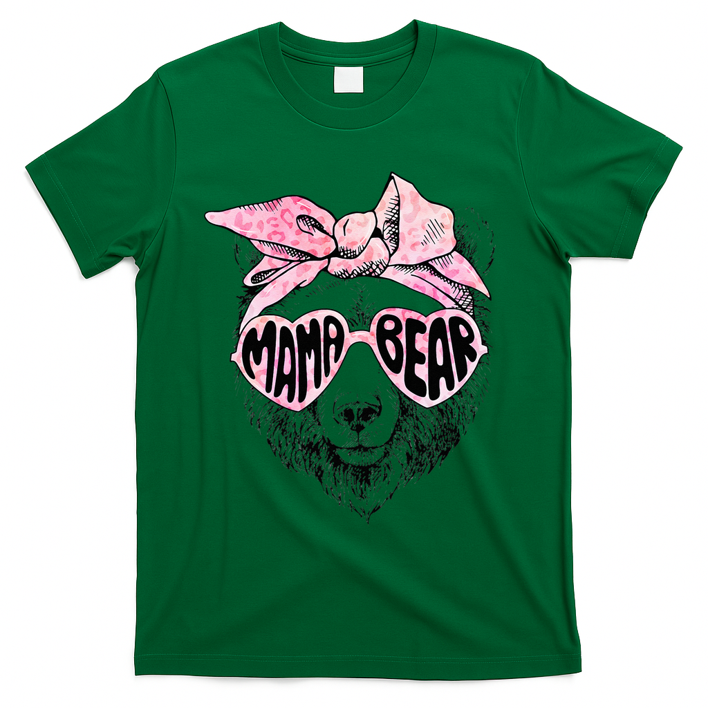 Mama Bear Face Sunglasses Grandma Mom Mommy Mother's Day T-Shirt