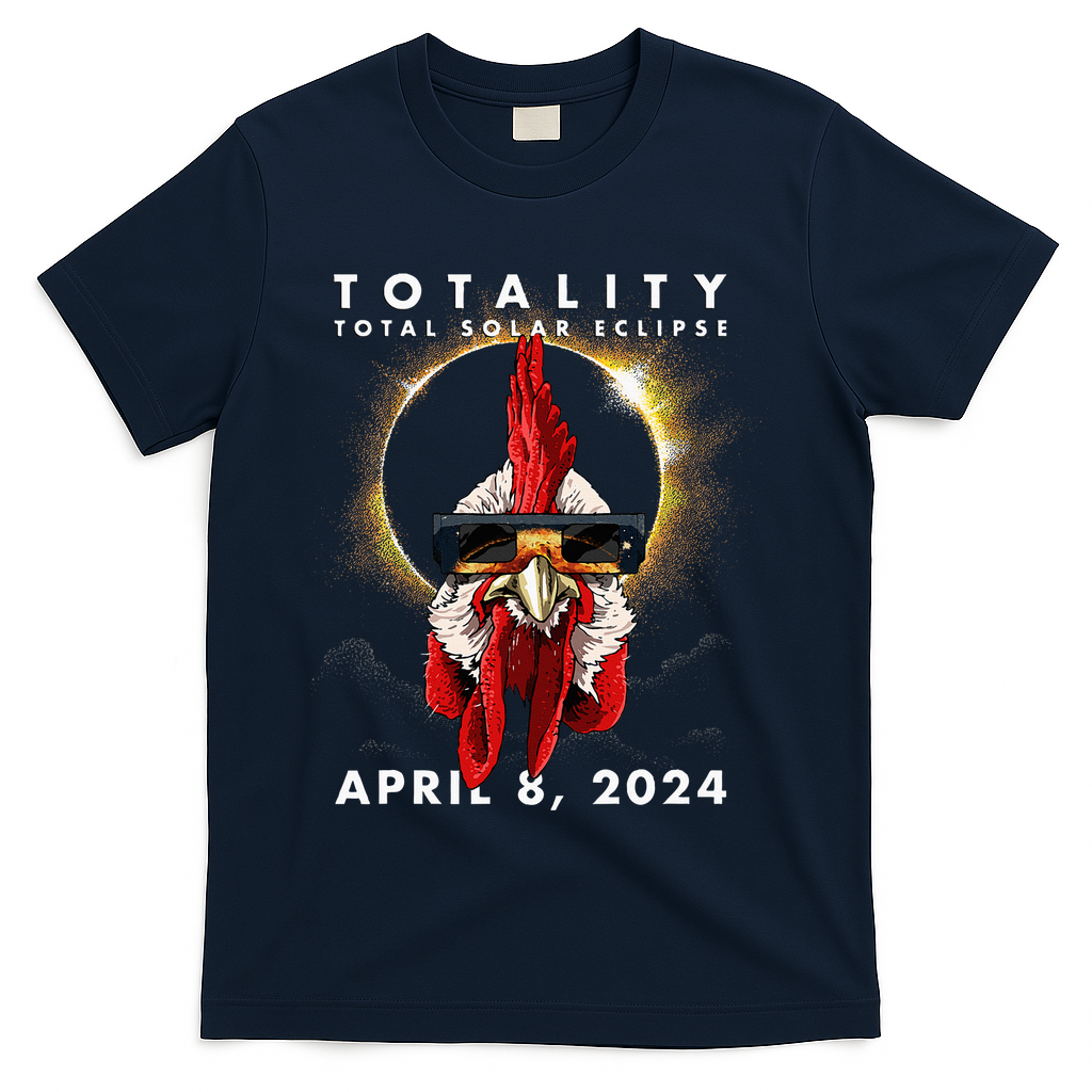 Solar Eclipse 2024 Chicken Rooster T-Shirt