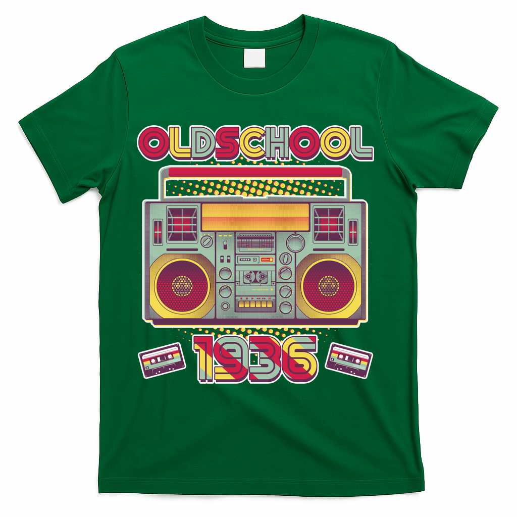 90th Birthday Oldschool Boombox 1936 T-Shirt - Green