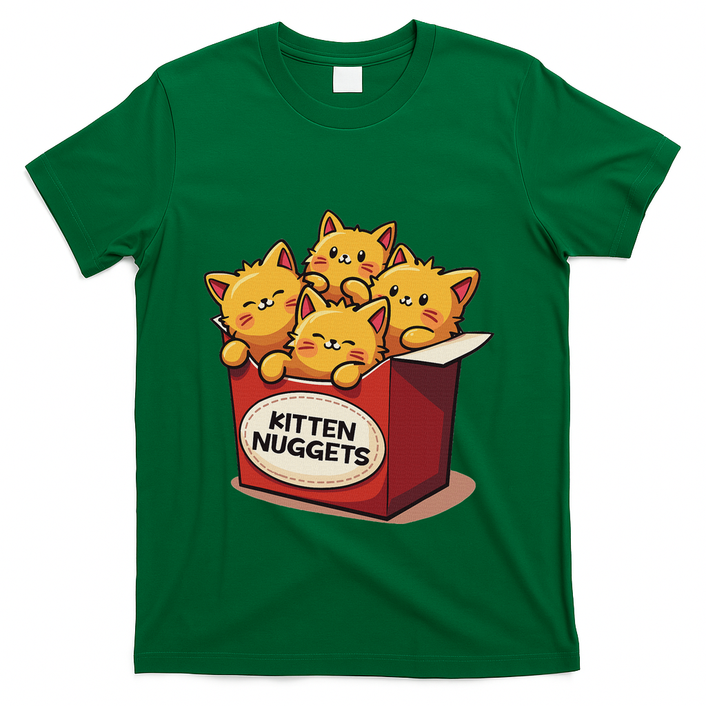 Cute Kitten Nuggets Chicken Nuggets Cat Lover Funny Cat Pun T-Shirt