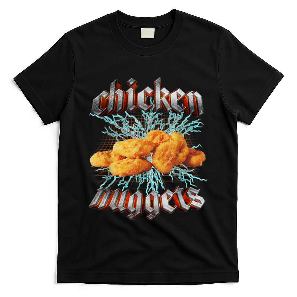 Chicken Nuggets Heavy Metal Funny T-Shirt