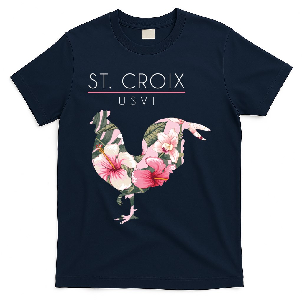 St Croix Usvi Flower Hibiscus Chicken Lover Souvenir Gift T-Shirt
