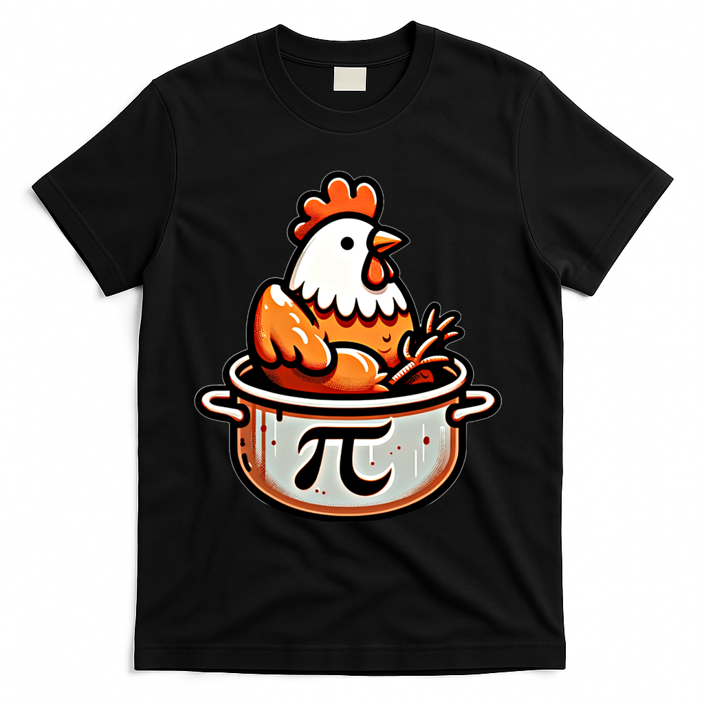 Chicken Pot Pie Funny Math Pun Chicken Pot Pi Day Gift T-Shirt