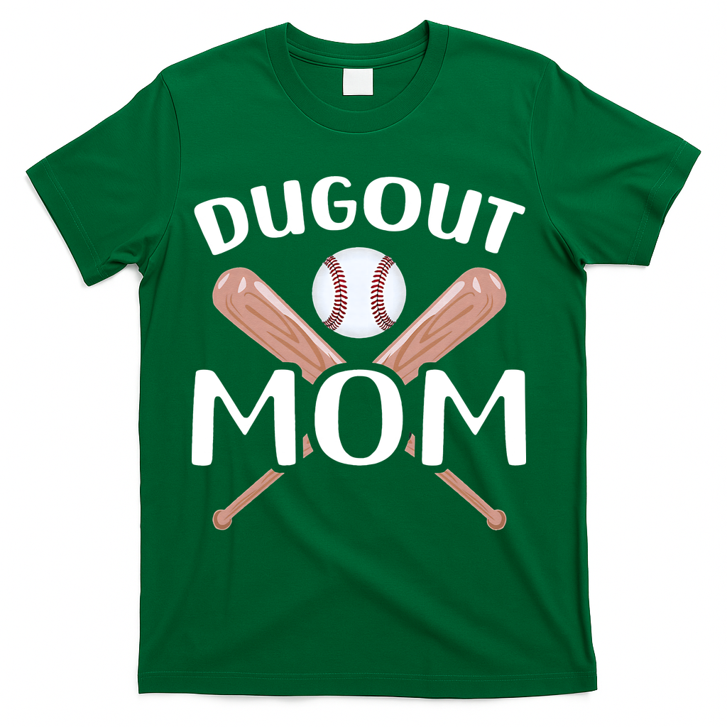 Funny Mom Dugout Mom Baseball Cool Baseball Mom T-Shirt
