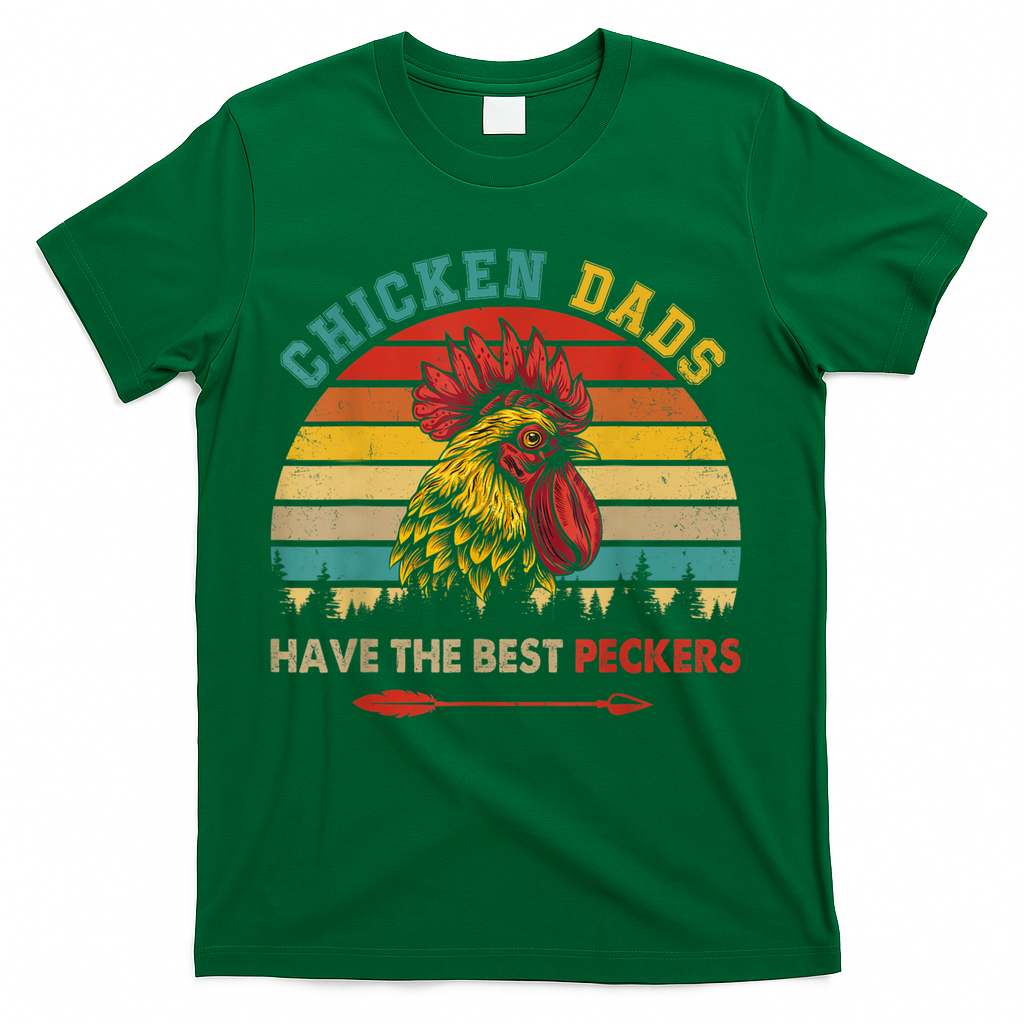 Vintage Retro Chicken Dads Have The Best Peckers Farmer T-Shirt