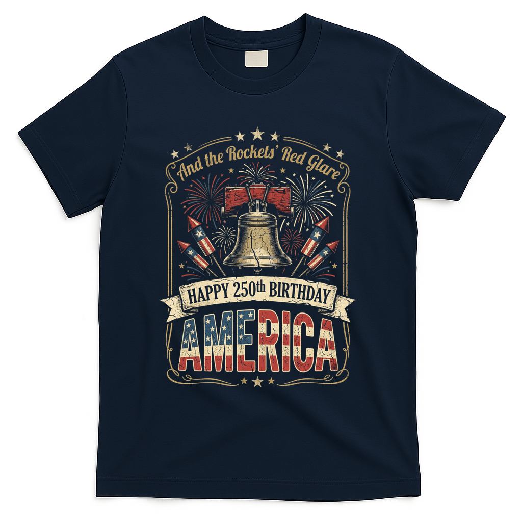 America 250th Anniversary Birthday Vintage T-Shirt - Navy