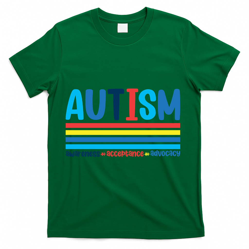 Autism Awareness Acceptance Inspirational T-Shirt - Green