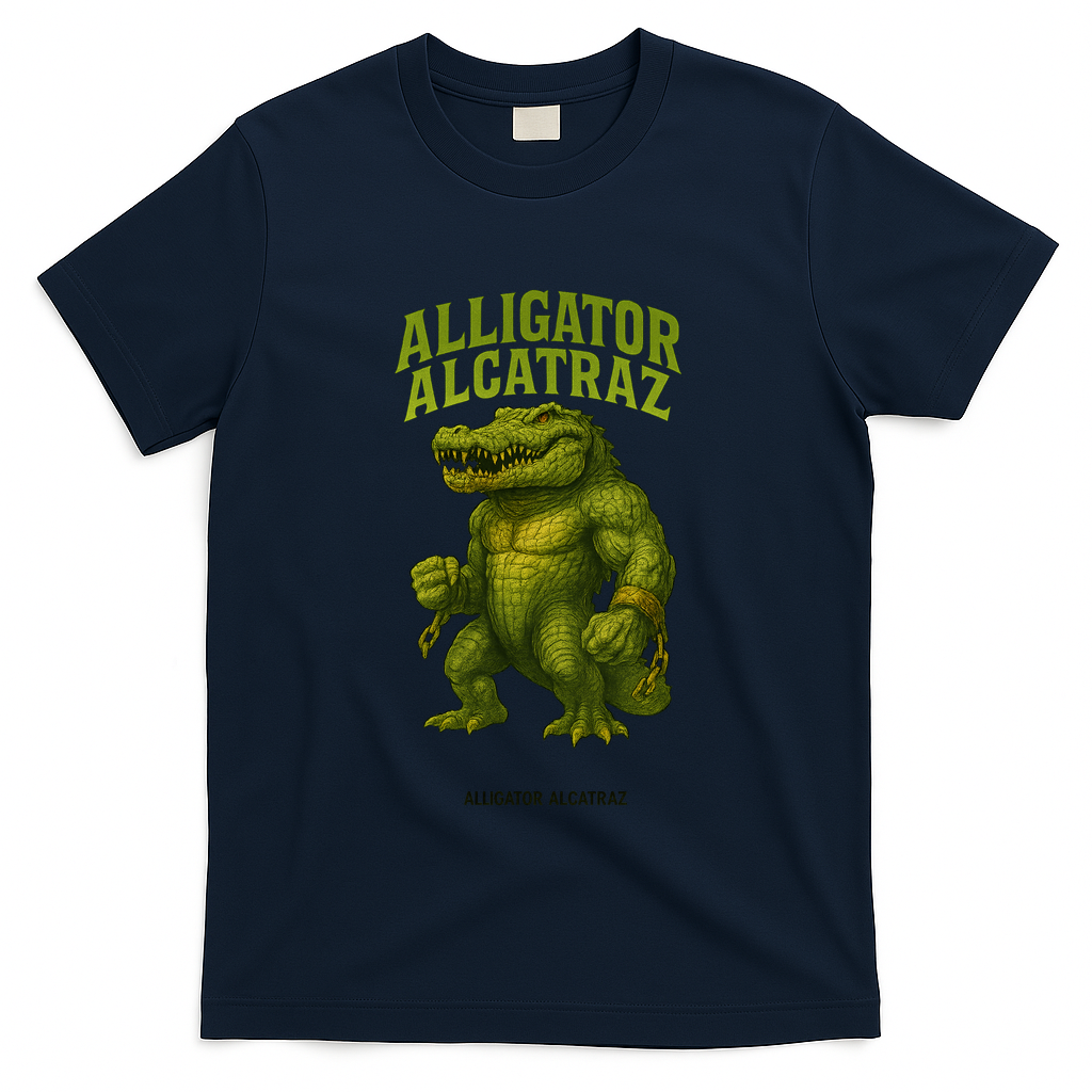 Alligator Alcatraz  T-Shirt - Navy