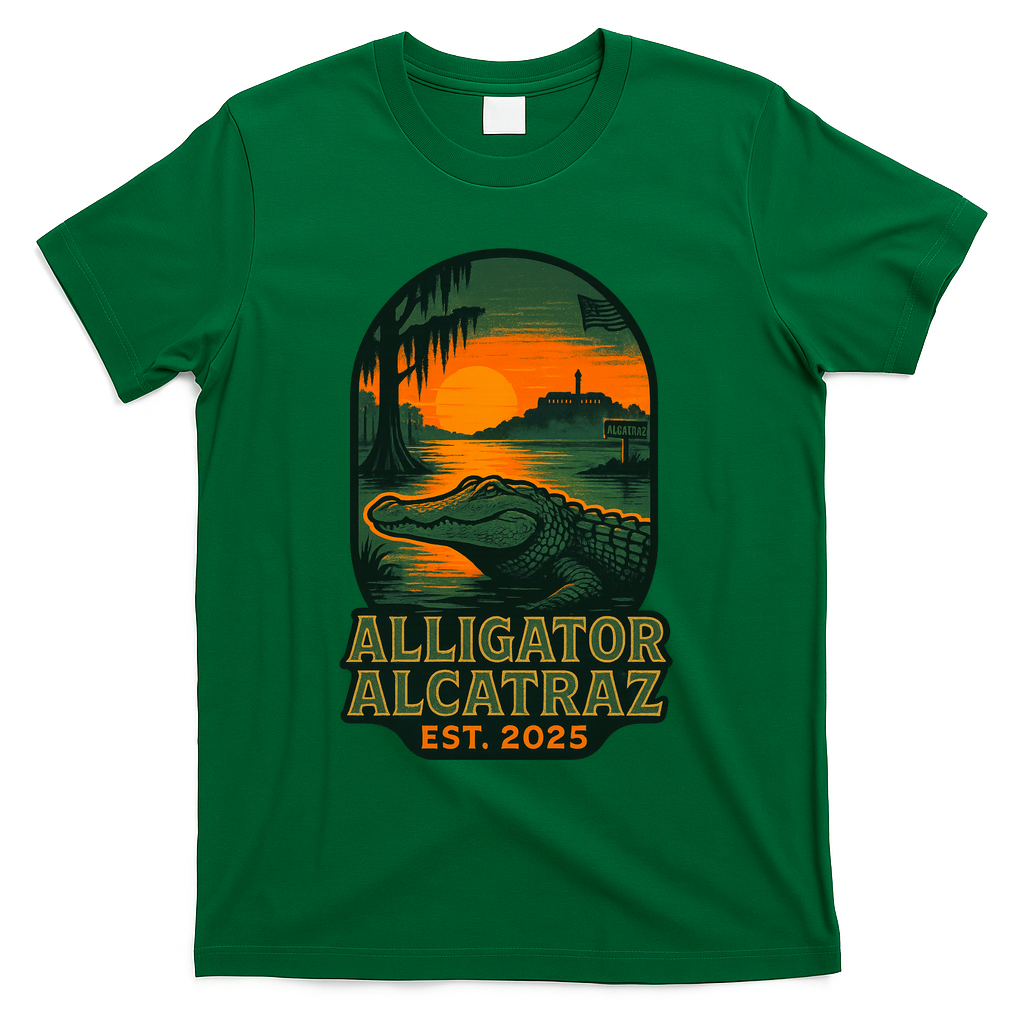 Alligator Alcatraz Est 2025 T-Shirt - Green
