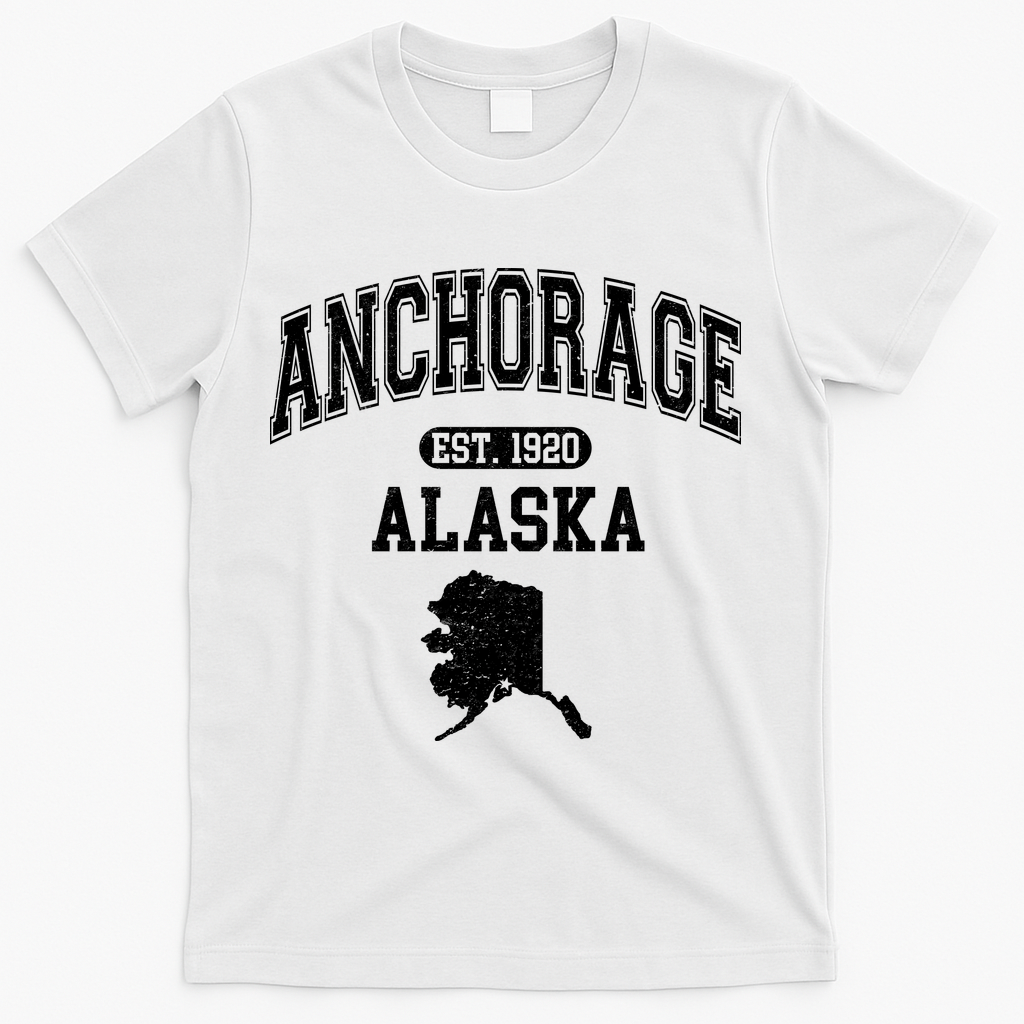 Anchorage Alaska Est. 1920 Varsity T-Shirt - White