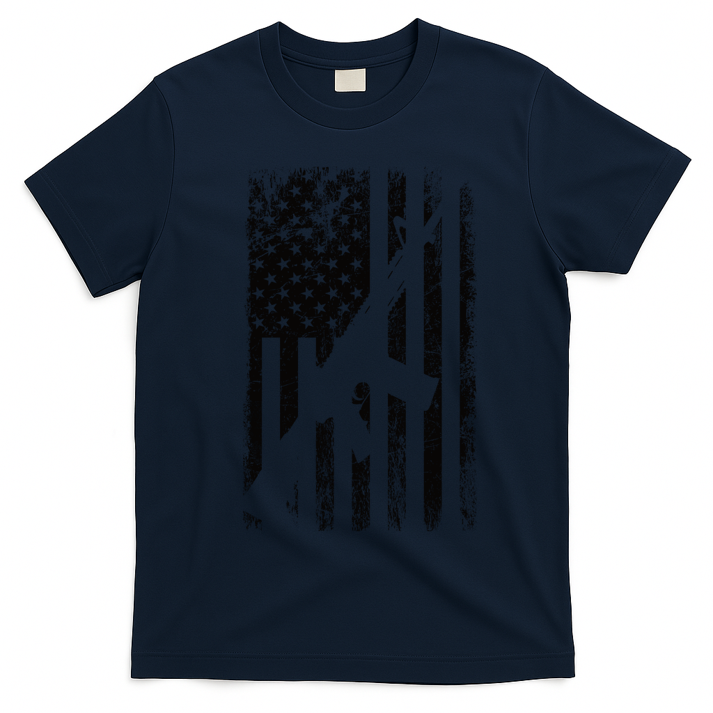 AR15 American Flag T-Shirt - Navy Blue