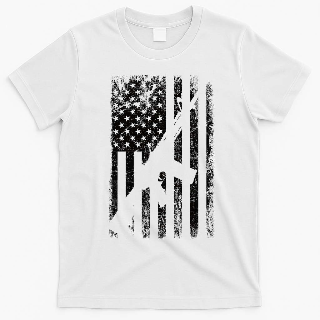 AR15 American Flag T-Shirt - White