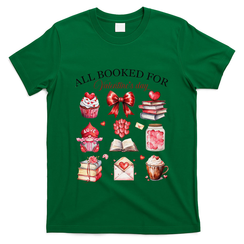 All Booked For ValentineS Day Coquette Bow Teacher Bookworm T-Shirt