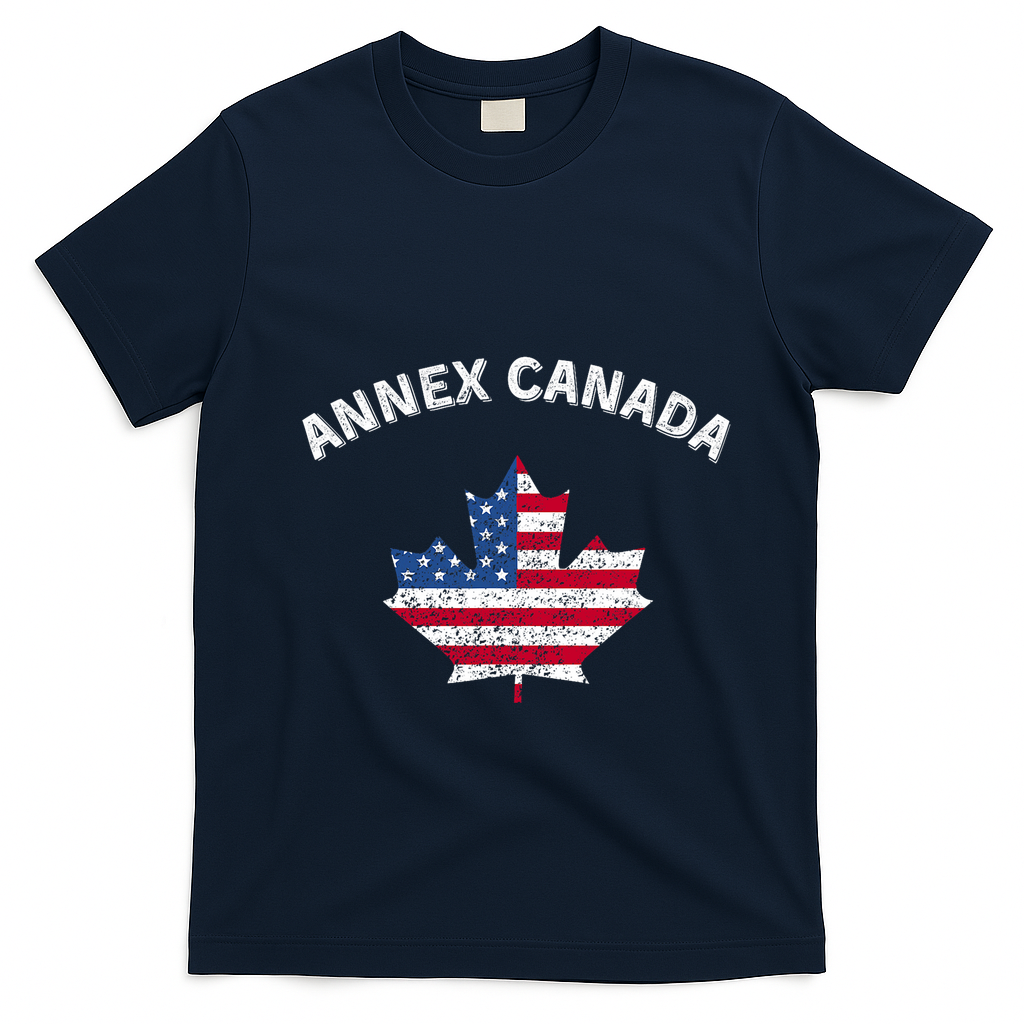 Annex Canada Funny Political Canada 51st State T-Shirt - Navy Blue