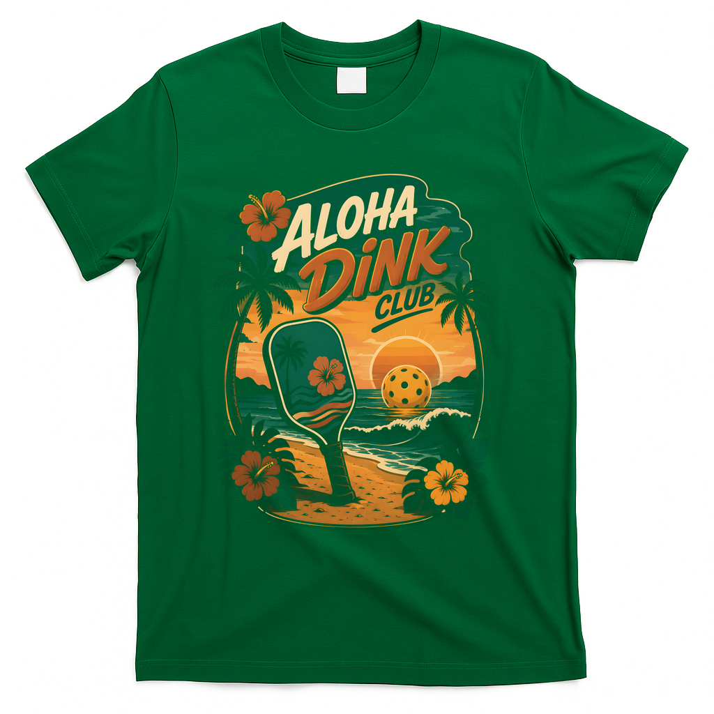 Aloha Dink Club Pickleball Funny T-Shirt - Green