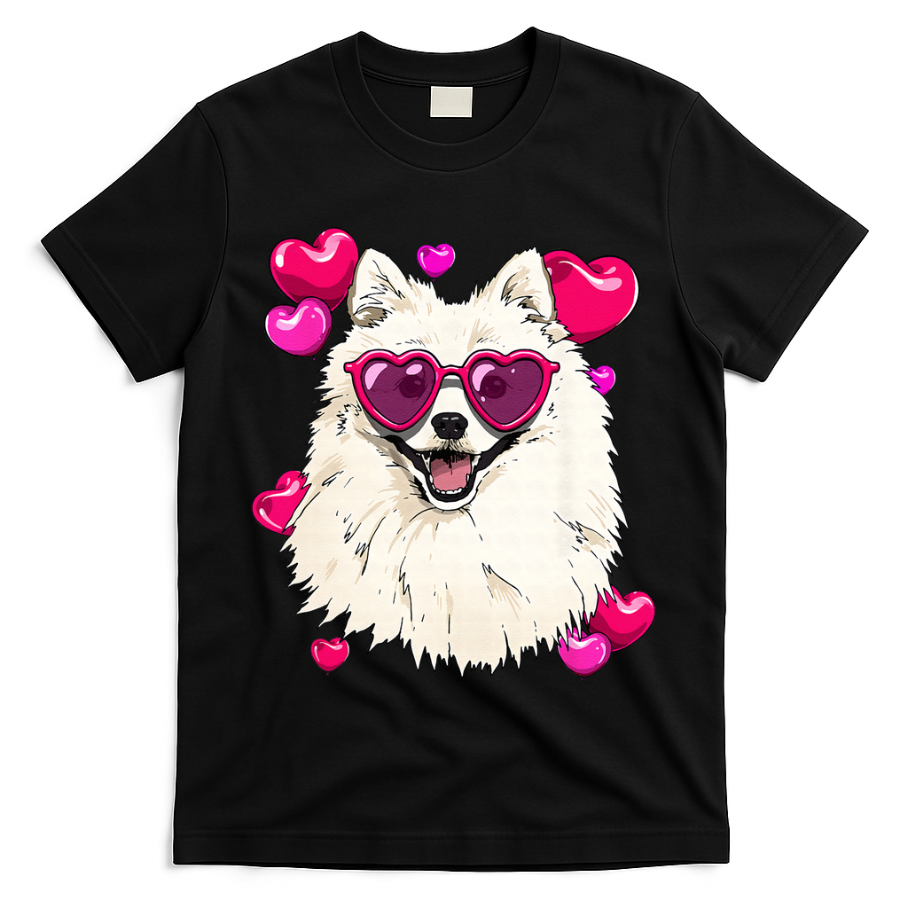 American Eskimo Valentines Day Heart Dog Lover T-Shirt