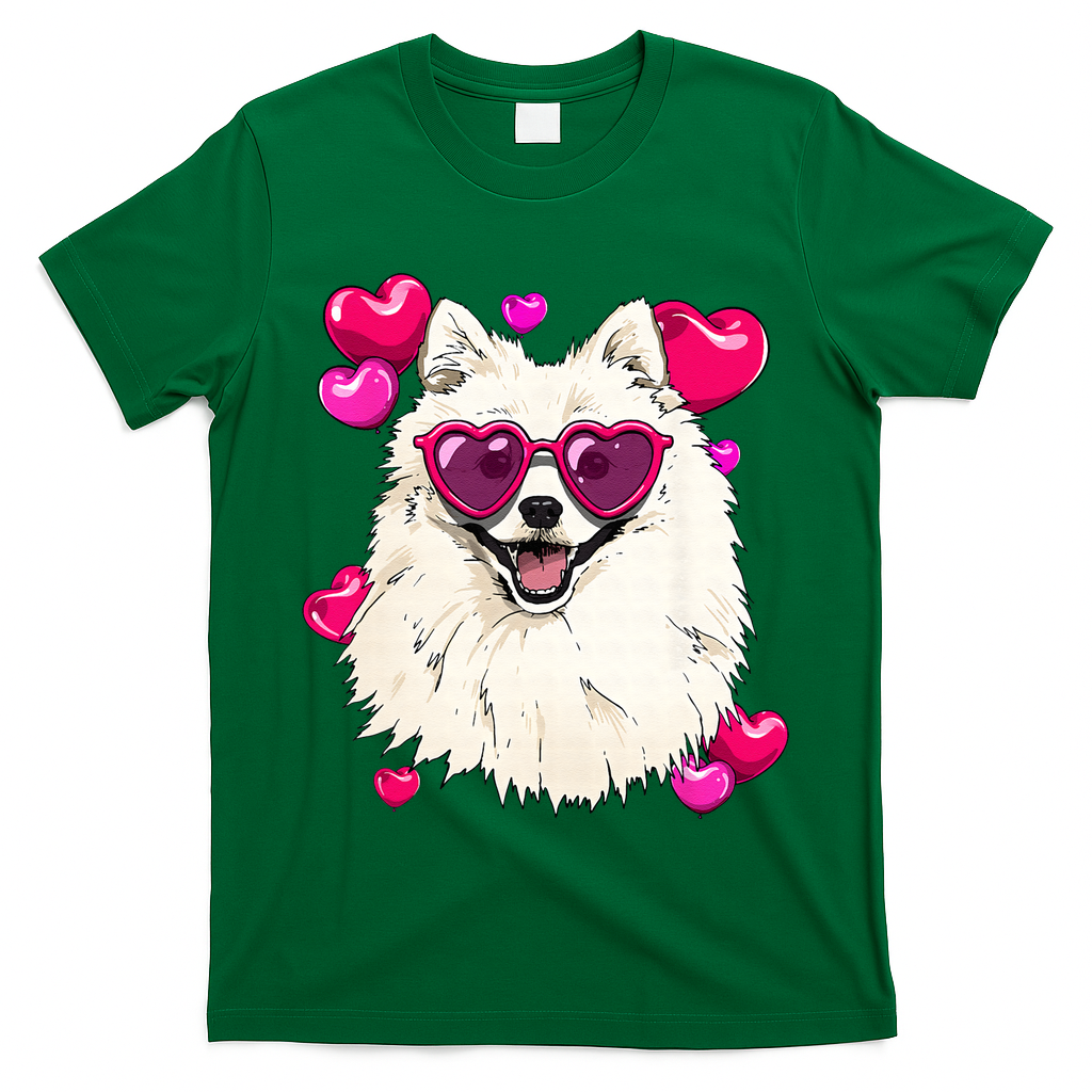 American Eskimo Valentines Day Heart Dog Lover T-Shirt