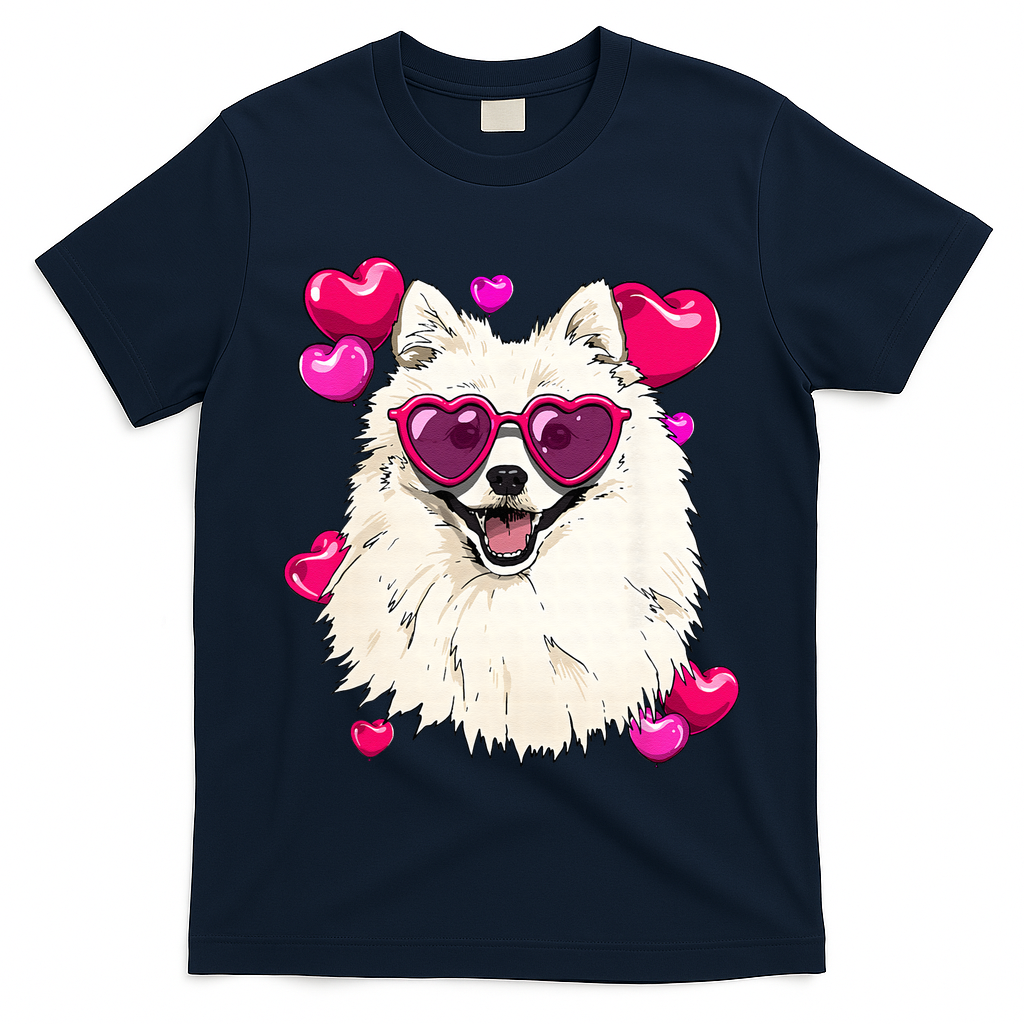American Eskimo Valentines Day Heart Dog Lover T-Shirt