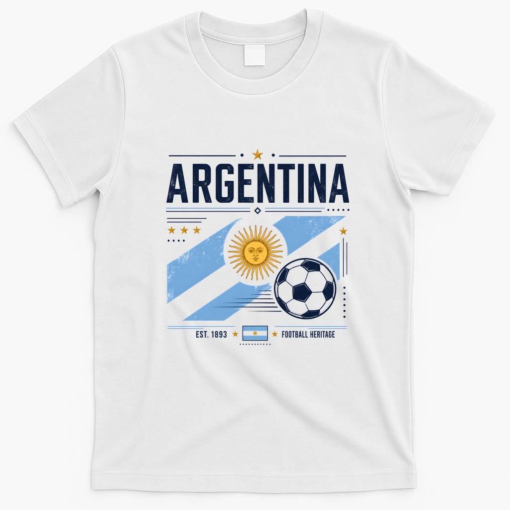Argentina Football Heritage Vintage Soccer T-Shirt - White