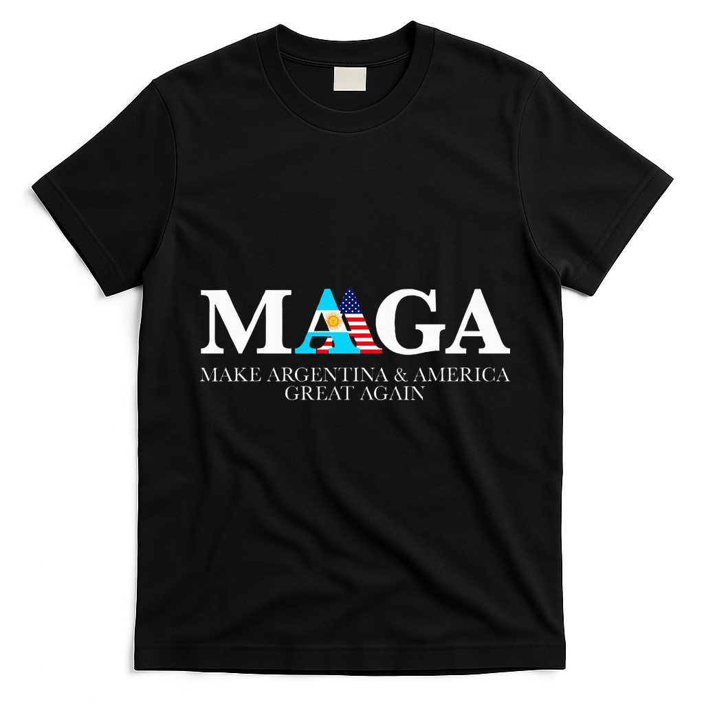 America Great Again Trump Milei 2024 T-Shirt - Black