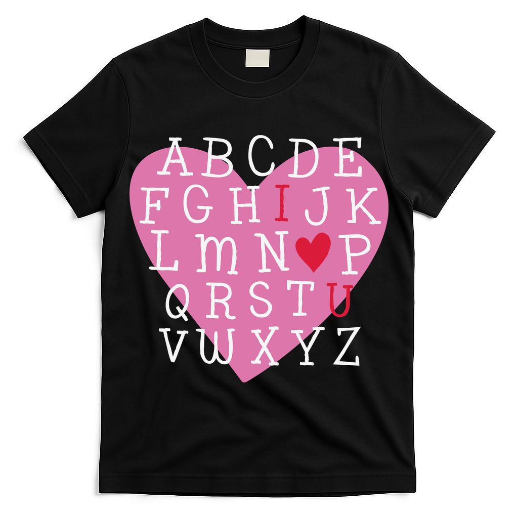 ABC I Love You Valentines Day Heart Gift T-Shirt