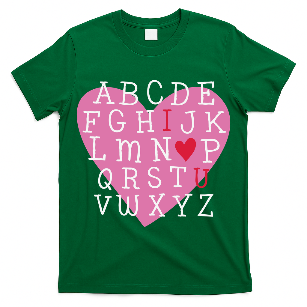ABC I Love You Valentines Day Heart Gift T-Shirt