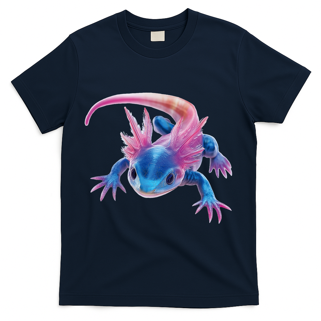 Axolotl Kawaii Cute Graphic T-Shirt - Navy