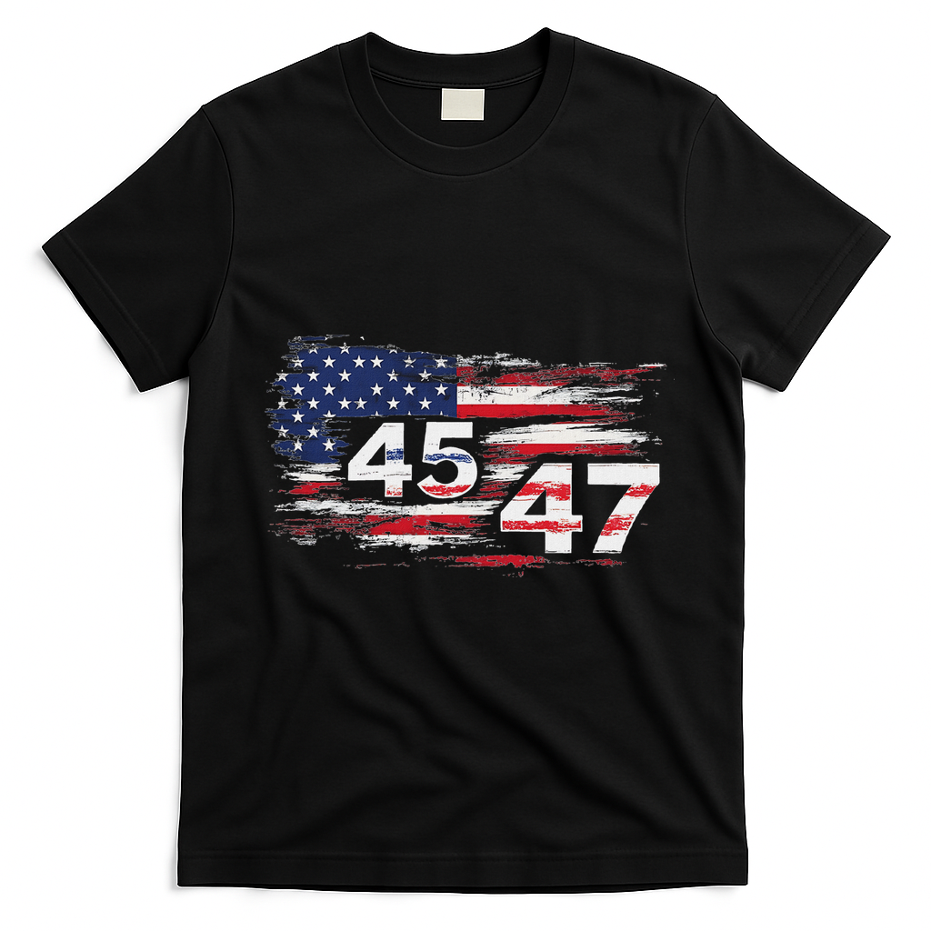 American Made Trump 45 47 T-Shirt - Black
