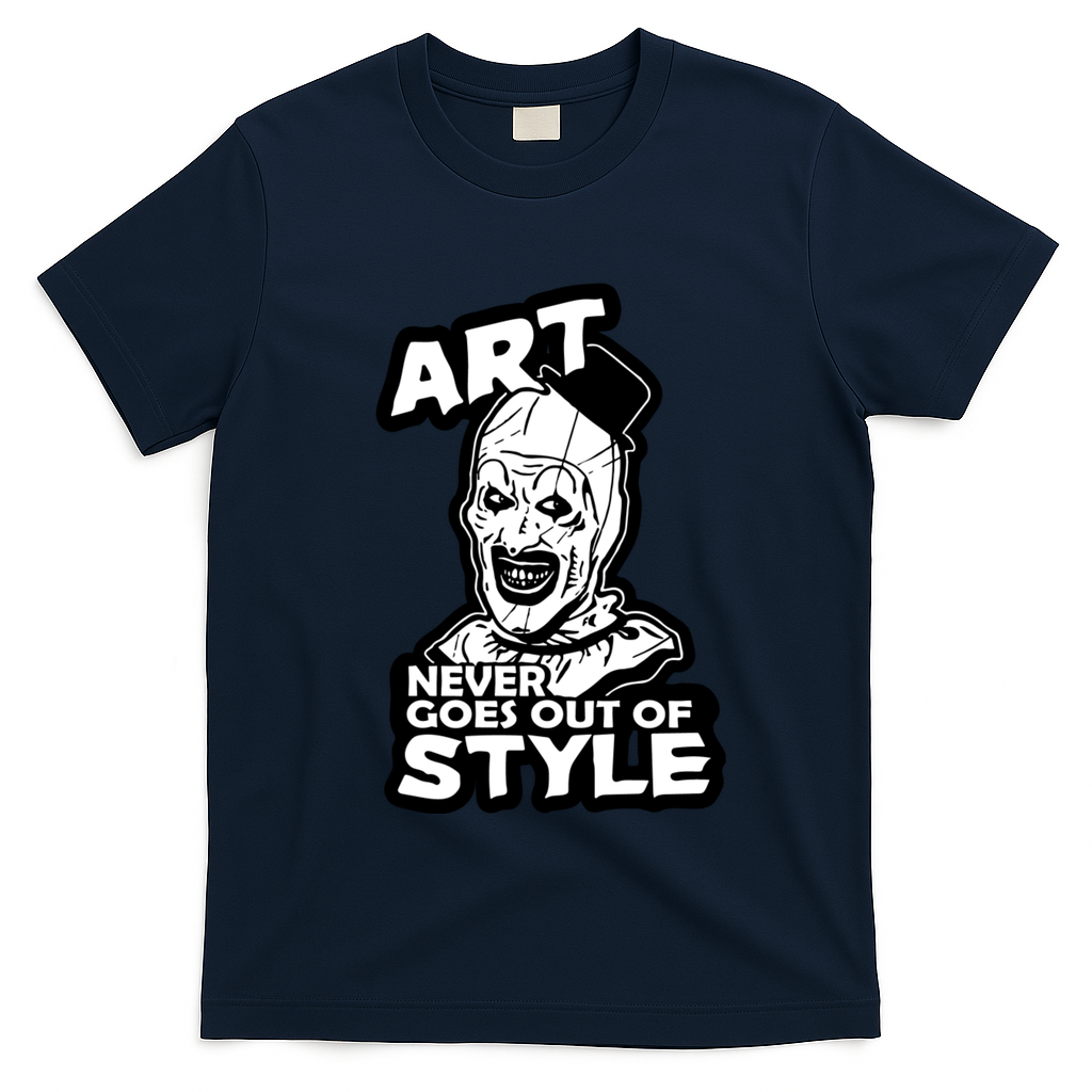 Art Never Goes Out Of Style Horror Clown T-Shirt - Navy Blue