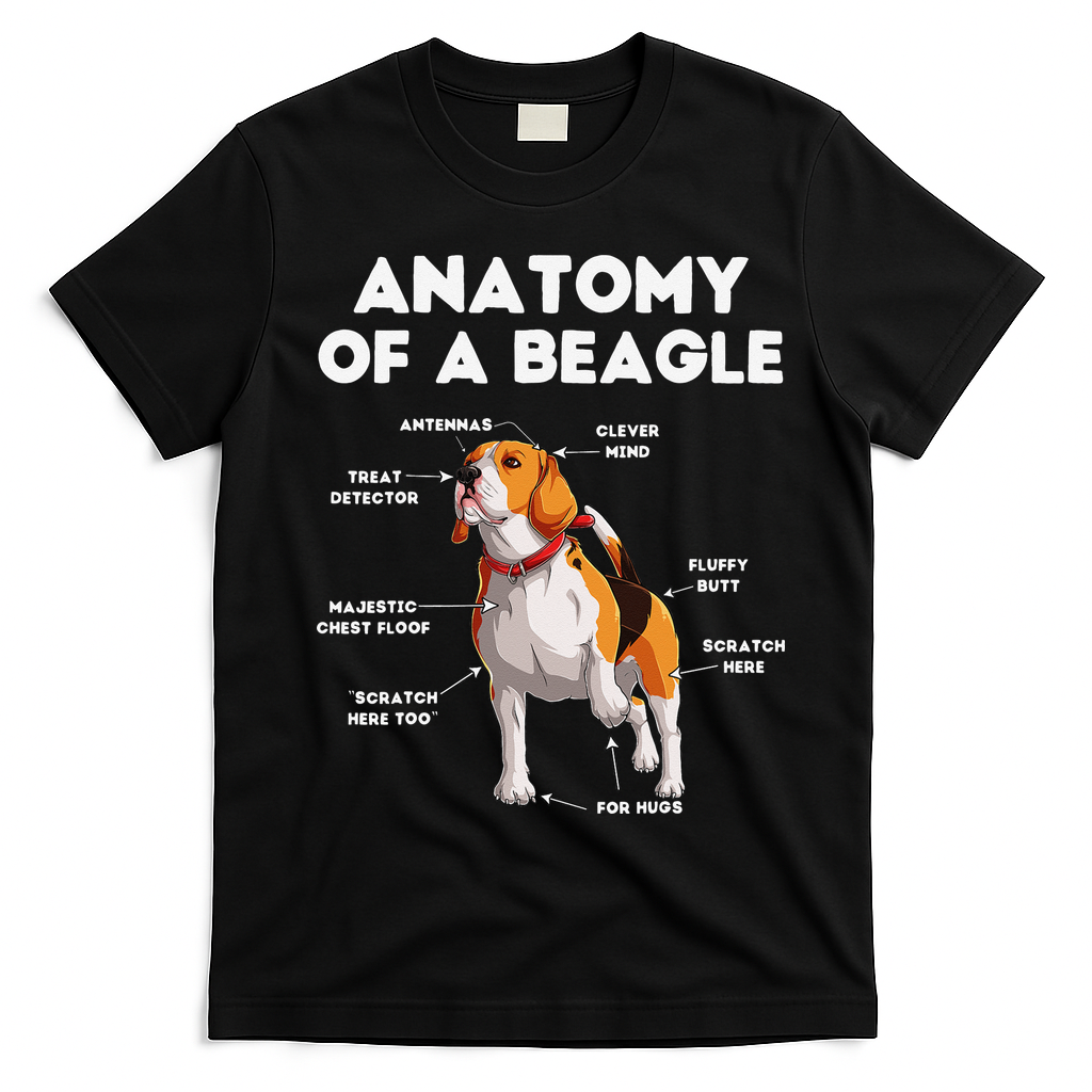 Anatomy of a Beagle Funny Beagle Dog Lover T-Shirt - Black