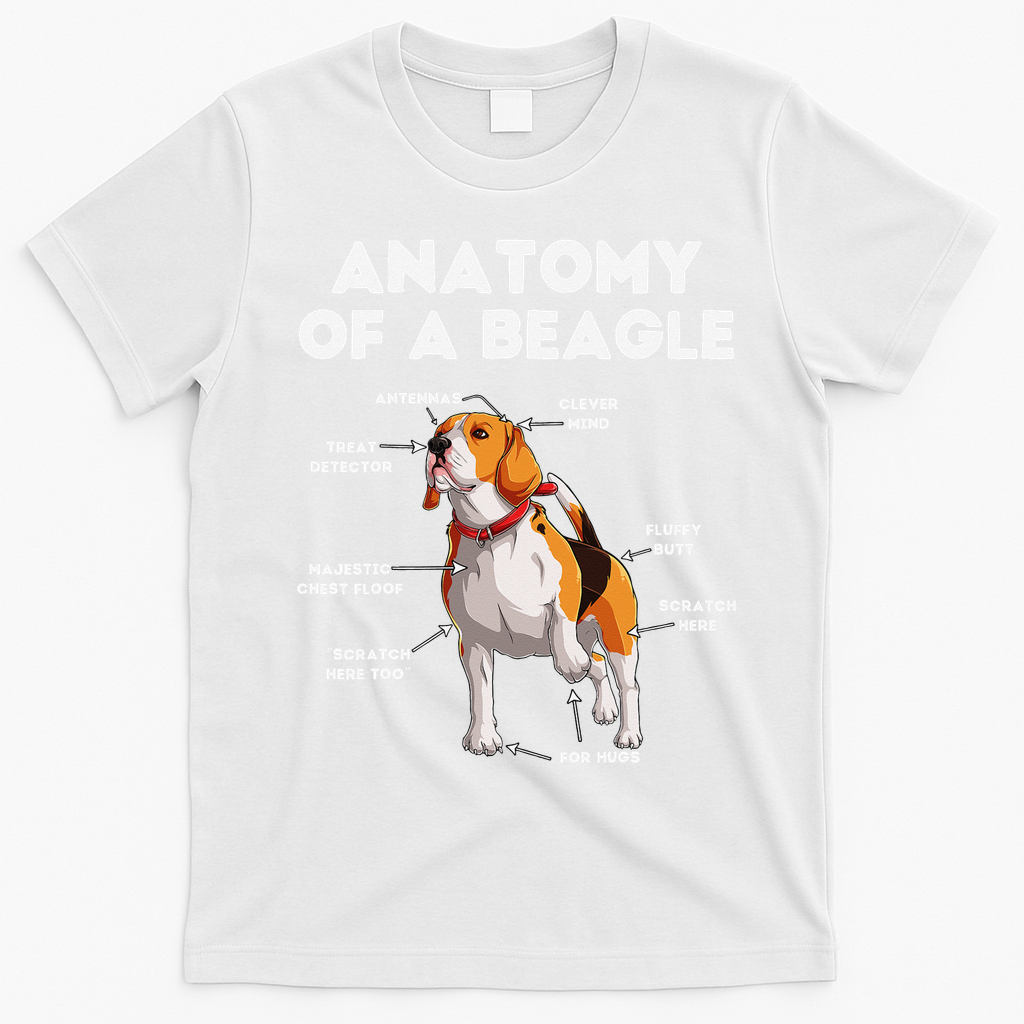 Anatomy of a Beagle Funny Beagle Dog Lover T-Shirt - White