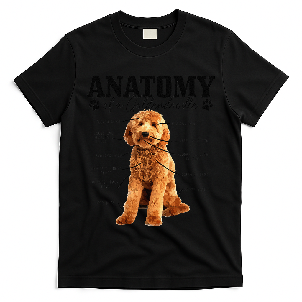 Anatomy Of A Goldendoodle Funny Cute Dog Doodle Mom Dad Gift T-Shirt