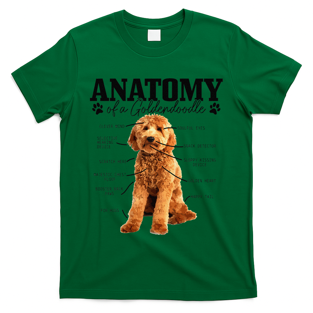 Anatomy Of A Goldendoodle Funny Cute Dog Doodle Mom Dad Gift T-Shirt
