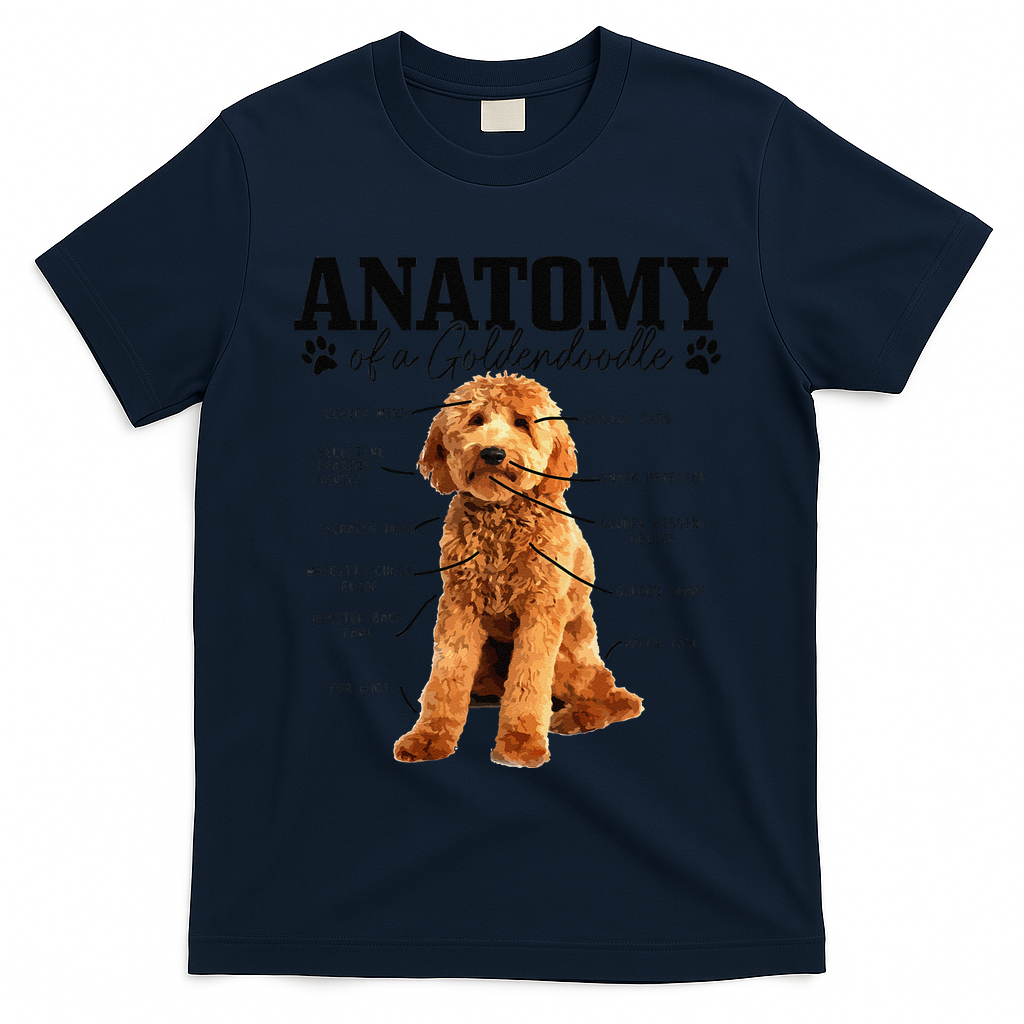 Anatomy Of A Goldendoodle Funny Cute Dog Doodle Mom Dad Gift T-Shirt