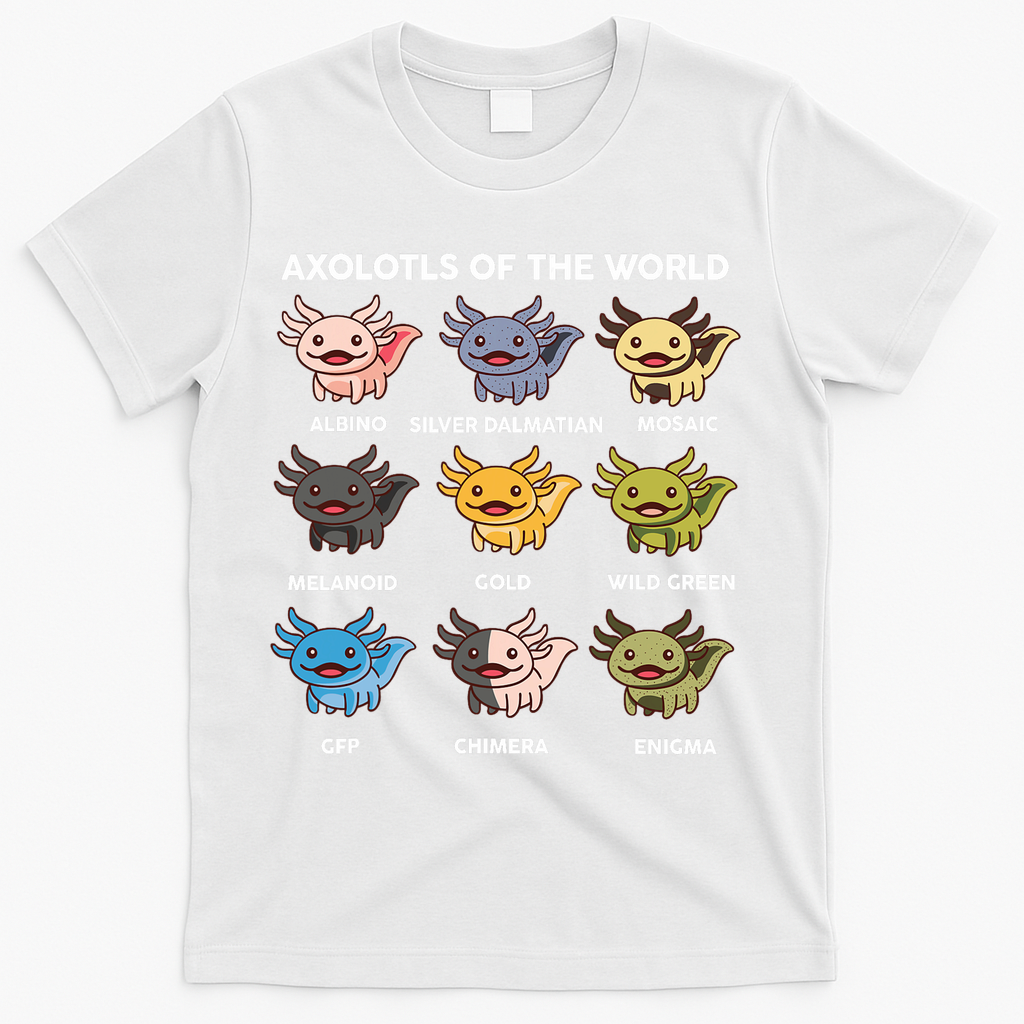 Axolotl Of World  T-Shirt - White