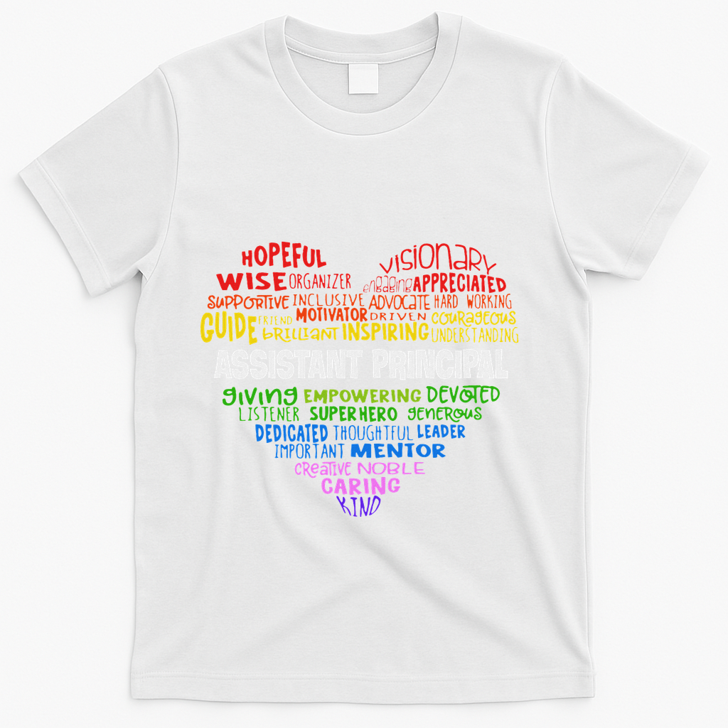 Assistant Principal Cute Hear Back To School T-Shirt - White