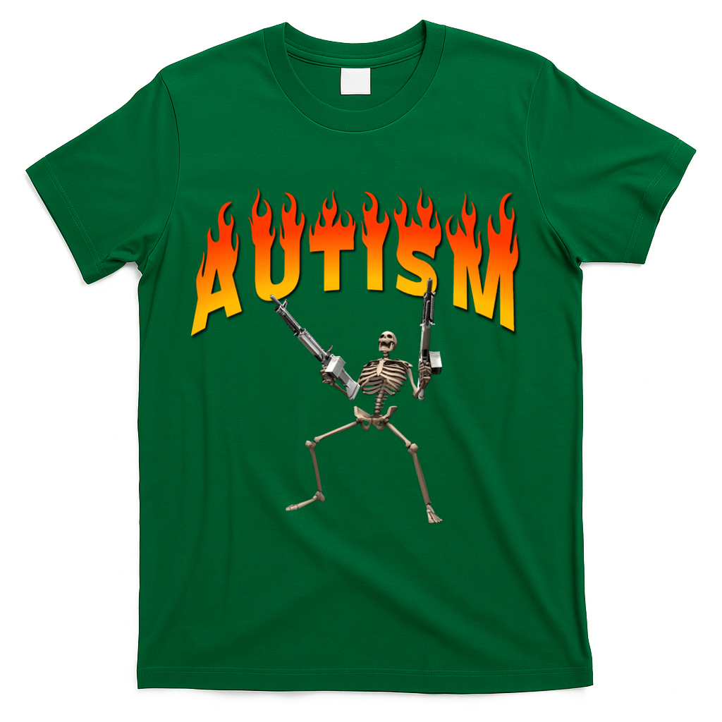 Autism Skeleton T-Shirt - Green