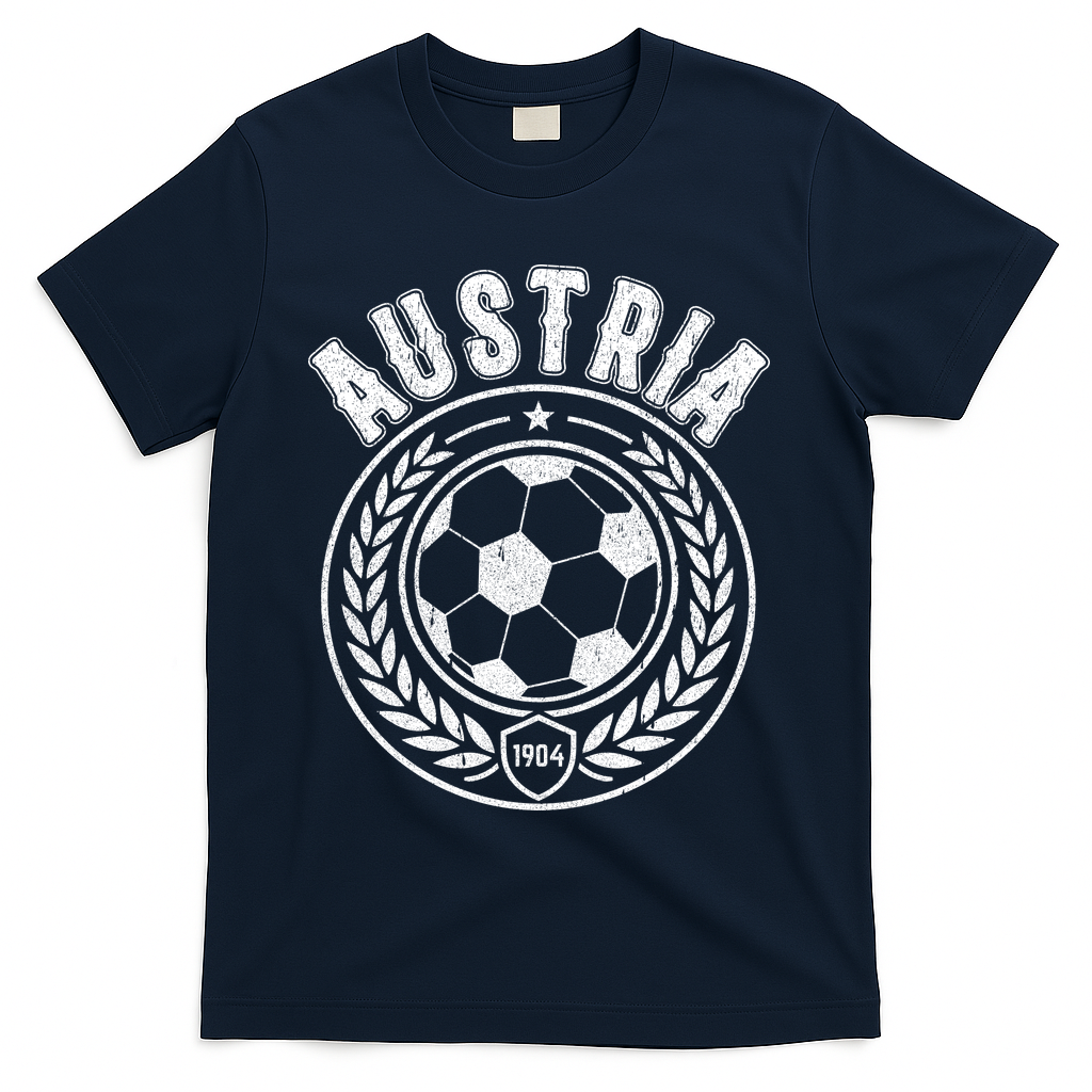 Austria Soccer Futbol Fan Country  T-Shirt - Navy