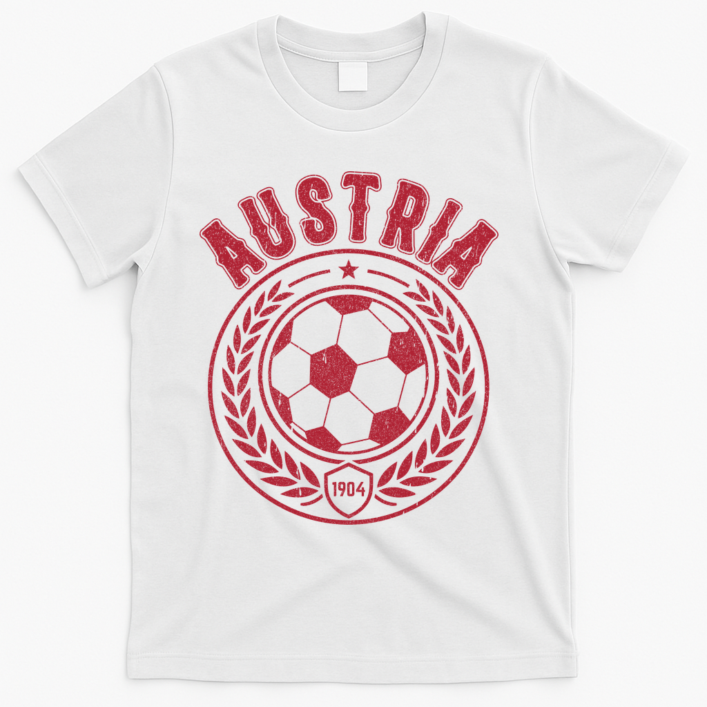 Austria Soccer Futbol Fan Country  T-Shirt - White