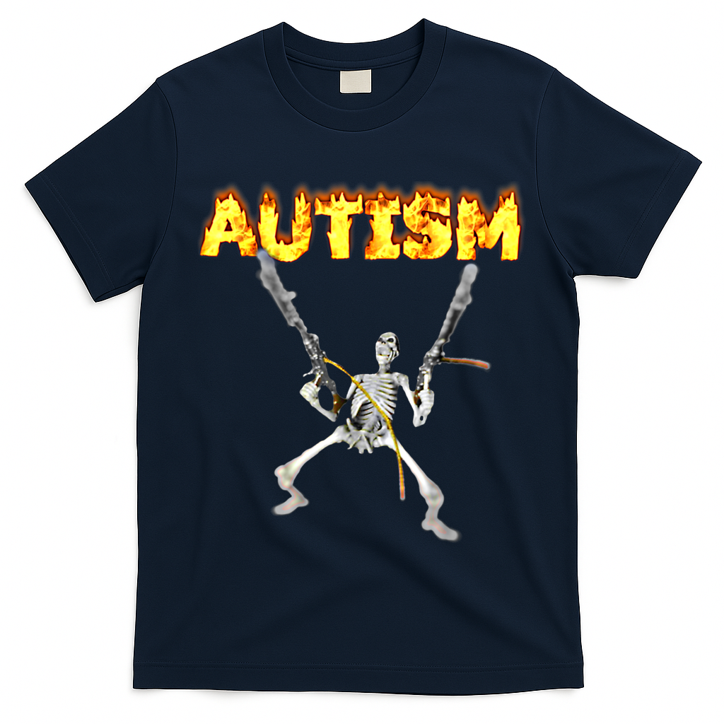 Autism Skeleton Meme Funny Gift T-Shirt