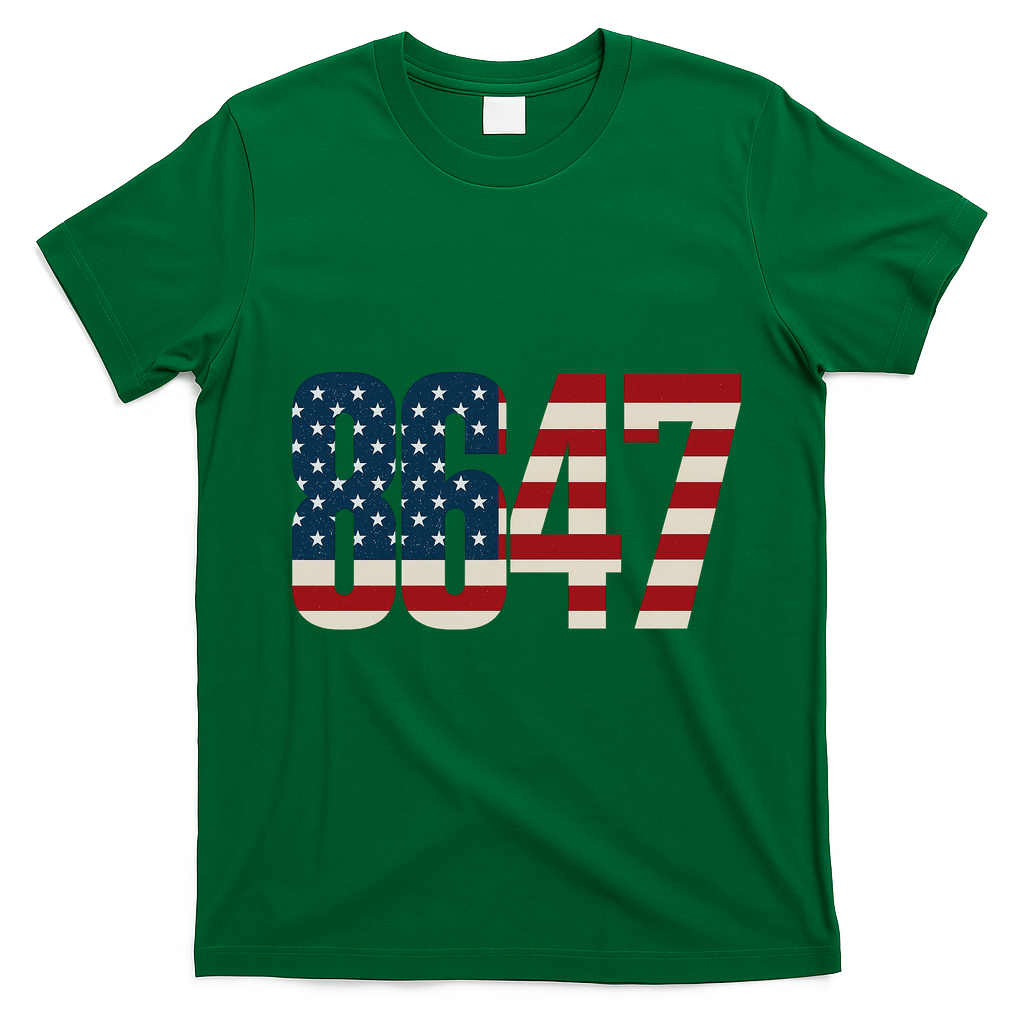 Anti Trump 8647 86 47th President US Flag T-Shirt - Irish Green