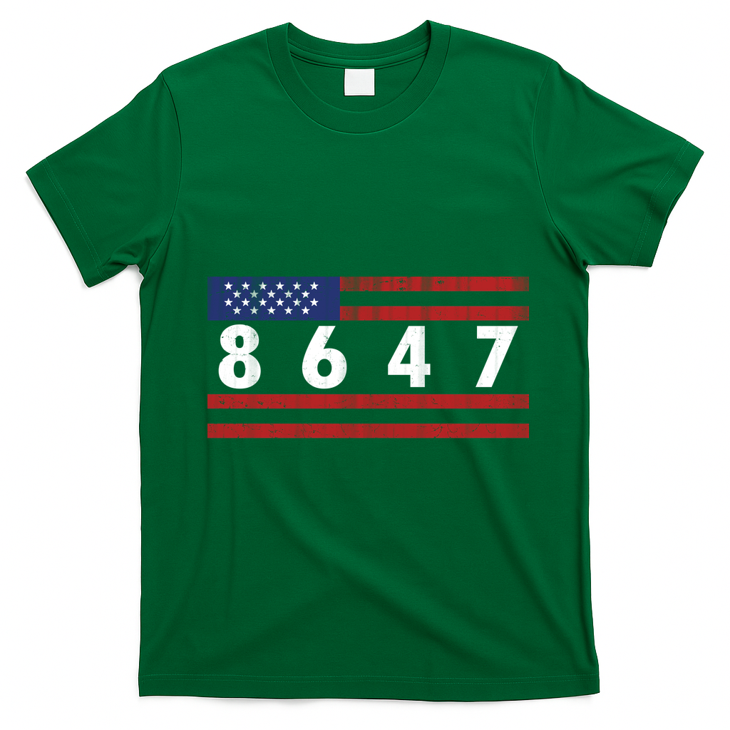 Anti Trump Impeach 47 8647 47th President US Flag T-Shirt - Irish Green
