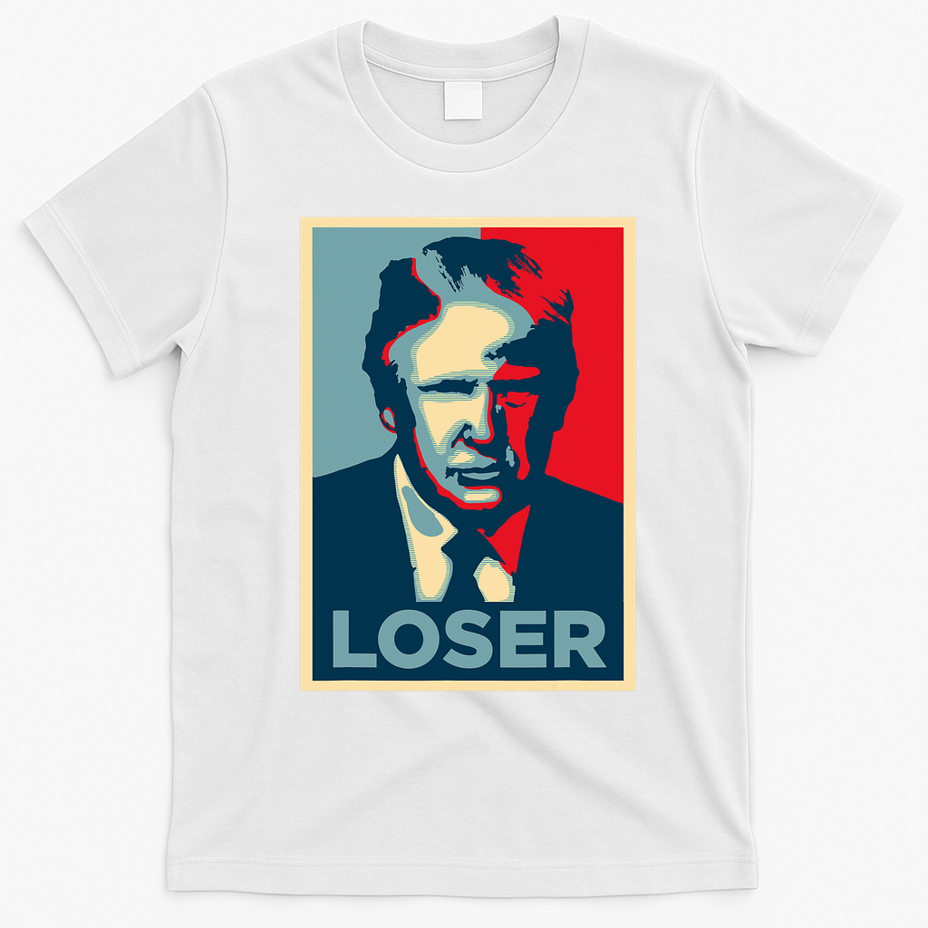 Anti Trump Obama Hope Poster Loser T-Shirt - White