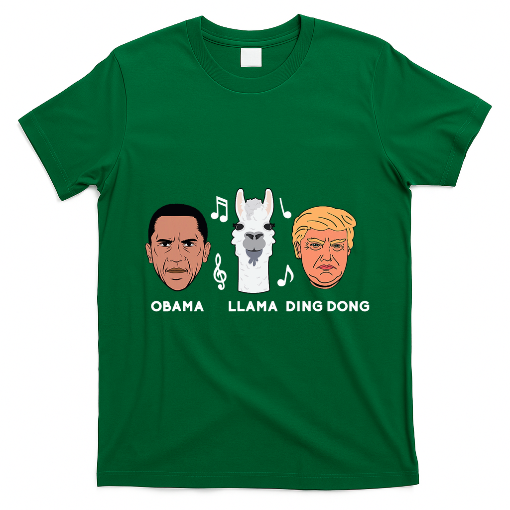 Anti Trump Obama Llama Ding Dong Impeach Funny Democrat Gift  T-Shirt - Irish Green