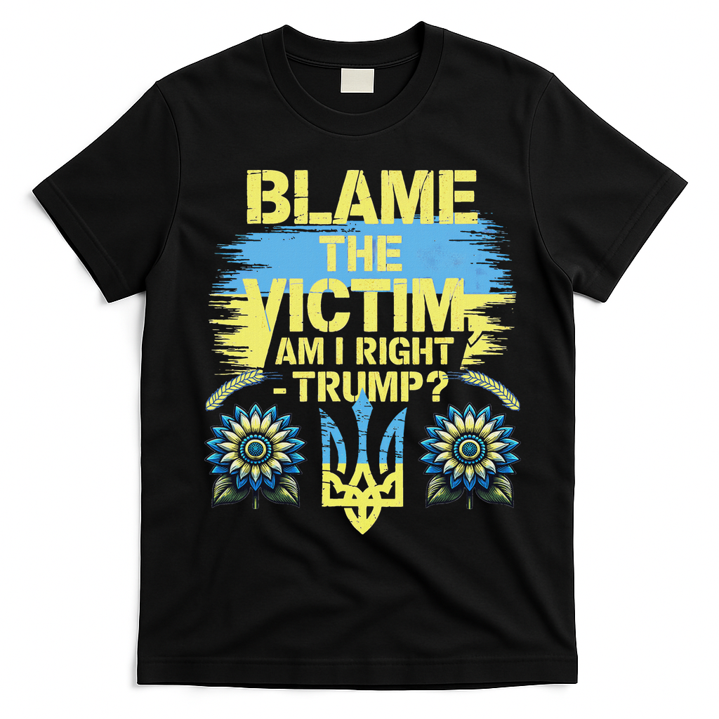 Anti Trump Pro Ukraine Blame The Victim T-Shirt - Black