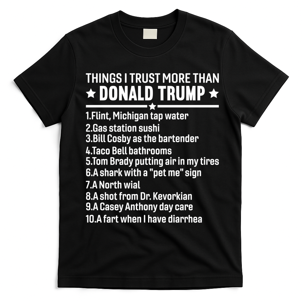 Anti Trump Sarcastic Political Humor Resistance Statement T-Shirt - Black