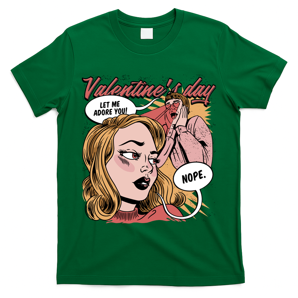 Anti Valentines Day Feminist Comic T-Shirt