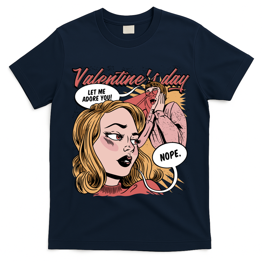 Anti Valentines Day Feminist Comic T-Shirt