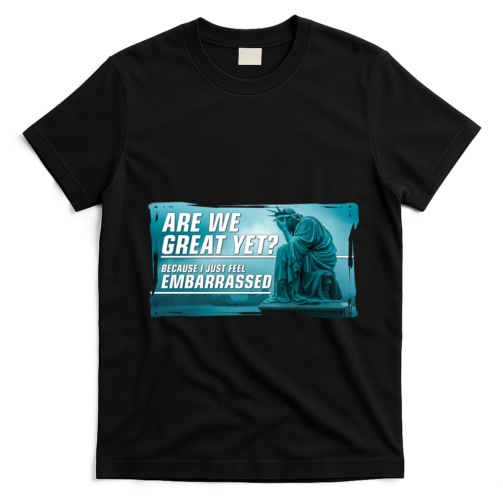 Are We Great Yet Because I Just Feel Embarrassed Sad Statue Of Liberty T-Shirt - Black