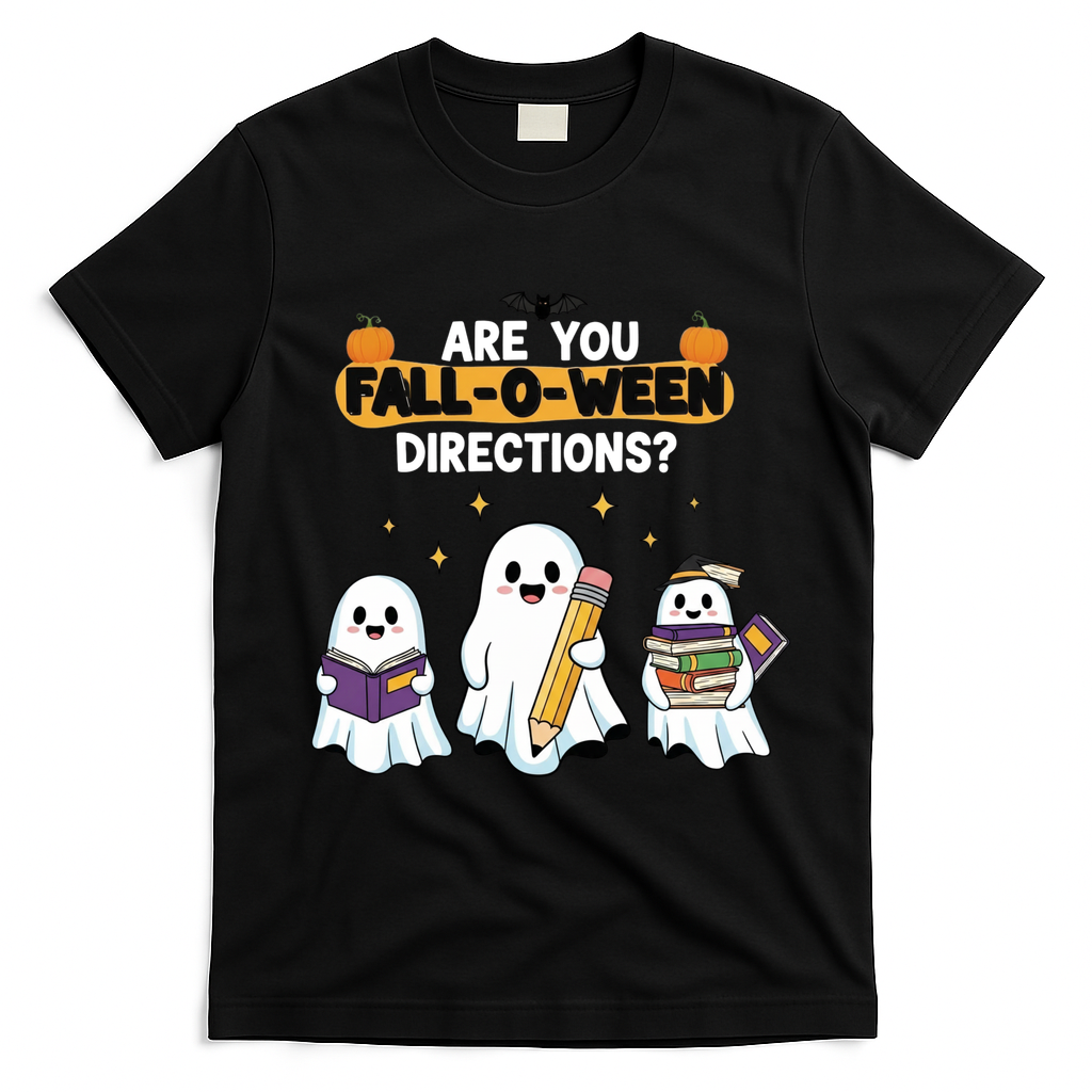 Are You Fall O Ween Directions Halloween T-Shirt - Black
